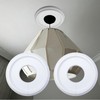 Semetall 2Pcs Lighting PU Ceiling Medallion,White Ceiling Medallion 10 inches