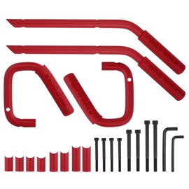 jk car Wild Boar Front Grab Handles Grab bar Rear Safety Handle，Jtron Front & Rear Steel Grip Handles for Jeep Wrangler 07-19(Red)
