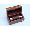 Hampton Nautical Scout's Chrome/Leather Spyglass Telescope with Black Rosewood Box,