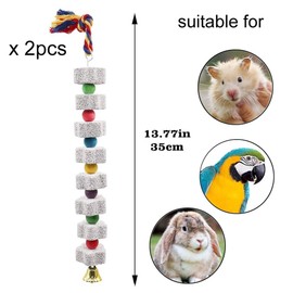 2 Stück Große Vogel Kauspielzeug，Vogel Kauspielzeug，Vogelschnabel-Schleifstein，Papagei Vogel Zähne Schleifstein Hängende Schnur Kauspielzeug，Geeignet für Wellensittiche, Nymphensittiche, Hamster