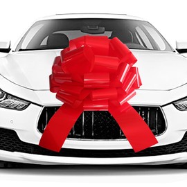 20 Inch Big Car Bow,1 Pcs Giant Present Bows for Large Gift Wrapping New Houses Huge Present Birthday Christmas Decor (red)