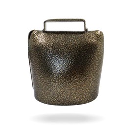 Super Large Metal Cowbell, 8.5x9cm/3.35x3.54in, Grazing Bell for Cattle and Horse, Solid and Loud Noisemaker Cheering Bell for Sporting Events and Games (Bronze)