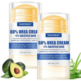 Crema Hidratante para Pies, Repara e Hidrata los Pies Secos y Agrietados, Exfoliating Moisturizing Foot Ointment con Urea 60, Crema Hidratante Anti Rozaduras Para Pies Agrietado, 40 ml*2