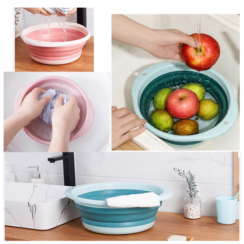 2 Pcs Collapsible Washing Up Bowl, 2 Size Collapsible Bowl,