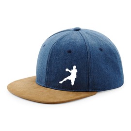 Huuraa Snapback Cap Handball Silhouette Gift Denim Handball Present