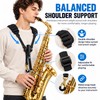 Adjustable Saxophone Shoulder Strap, Leather Double Shoulder Harness for Alto,