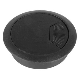 Ksrnsne 5 Pcs 60mm Desk Grommets Round Plastic Cable Hole Covers for Office Computer Desk Wires Management Black