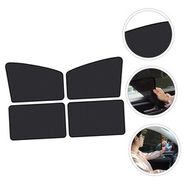 GANAZONO 4pcs Magnetic Car Window Sun Shade Cover Folding Mesh Curtain for Uv and Heat Block Breathable and Stretchable Design for Rear and Front
