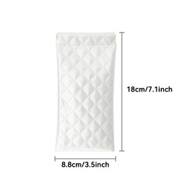 ZACI 2 Pcs Leather Eyeglass Cases Portable Sunglasses Cases Squeeze Top PU Glasses Pouch Travel Soft Trinket Organizer Bags (White Pink)