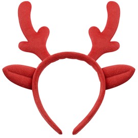 VIBILIA Reindeer Antlers Headband - Christmas Headband Christmas Parties Favors for Women, Adults and Kids (Red)