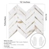 STICKGOO 10-Sheet Herringbone Tile Peel and Stick Backsplash, Calacatta Marble