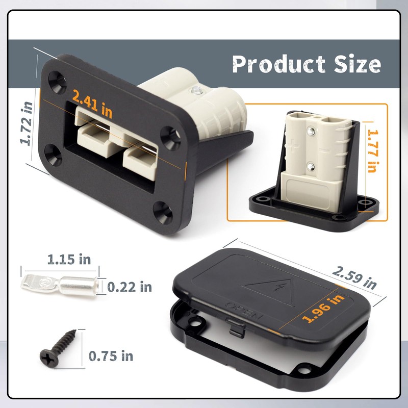 Erchon 50A Plug Mounting Panel with Dust Cover Compatible with