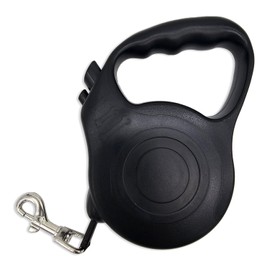 KUVIAS Retractable Dog Lead - Durable Retractable Dog Strong Extendable Leash with Stop, Lock & Release Buttons & Chrome Hook - Heavy Duty Long Dog Puppy Training Running Lead (5 Metres, Black)