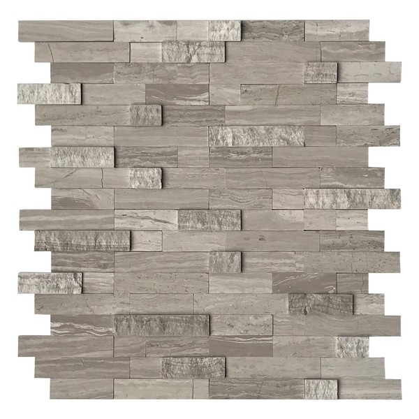 SUNWINGS Peel and Stick Mosaic Natural 3D Stone Self Adhesive