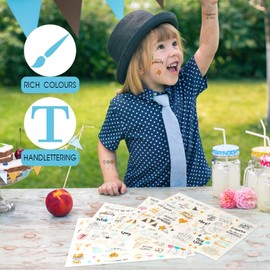 EKOCEV Birthday Stickers, Pack of 225, Birthday Sticker Set, Adults and Children, German Birthday Stickers for Guest Book, Birthday, Birthday Cards and Photo Album