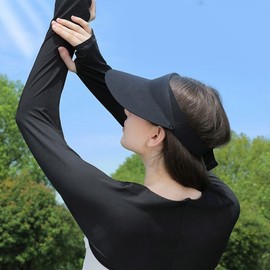 Help Green Bolero Wearable Arm Sleeves: Stretchy, Cooling, Summer Sun Protection Outdoor Exercise Beige
