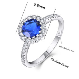 Starnny Women's Rings Sterling Silver 925 Princess Diana Kate Rings 3A Cubic Zirconia Engagement Ring for Women, Cubic Zirconia