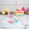 6 x mehrfarbige Peeling-Netz-Seifenbeutel, Blasenschaum-Netzbeutel für die Dusche, mit Kordelzug,