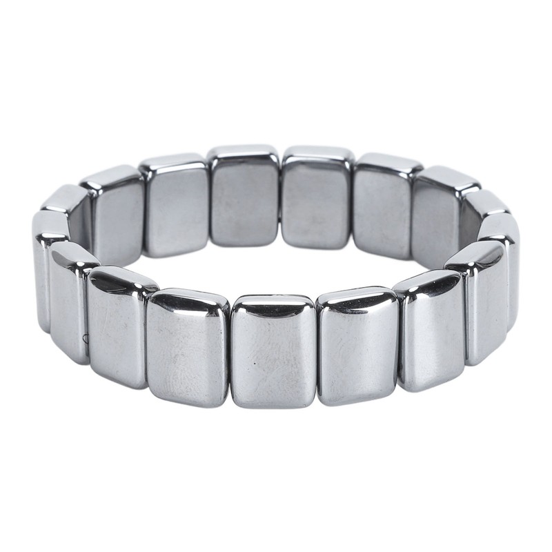 Terahertz Rectangle Bead Bracelet Energy Stone Fashion Unisex Terahertz Elastic