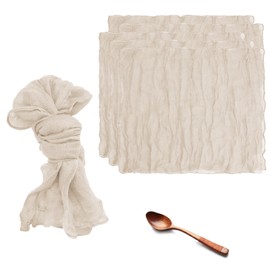 Pack of 6 Fabric Napkins High-Quality Beige Napkins 45 x 55 cm Fabric Napkins Sage Green Washable Fabric Napkins Muslin for Table Decoration Wedding Parties Cafés Restaurants (Beige)