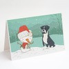 Caroline's Treasures CK2035GCA7P Black Boxer and Snowman Christmas Greeting Cards