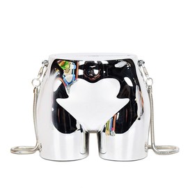 MILATA Mini Evening Bag for Women Novelty Hip Shaped Purse Handbag Acrylic Cluth Crossbody Purse, Silver