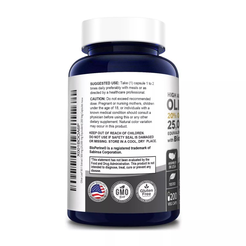 NusaPure Olive Leaf Extract (Non-GMO) 25,000mg - 20% Oleuropein -