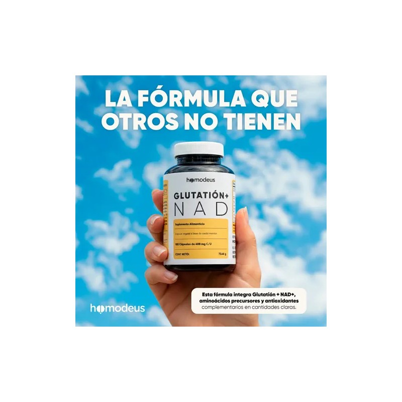 Glutatión y NAD+ Homodeus: Suplemento Antioxidante con NAC, ALA y