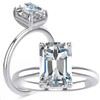 3.0 Carat Moissanite Engagement Ring, Emerald Cut DF Color VVS