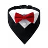 DONGKER Dog Tuxedo Collar, Adjustable Dogs Formal Tuxedo with Bow