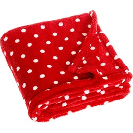 Playshoes Unisex Baby Soft Fleece Blanket Dots 75x100cm Dressing Gown, Red (Original), One Size (Manufacturer Size:75x100cm)