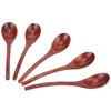 5PCS Japanese Style Wood Spoon Long Handle Soup Spoons Household