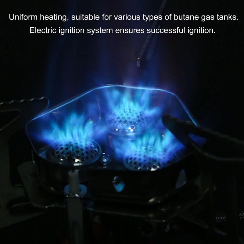 Camping Gas Stove Foldable Windproof Mini Camp Stove Cooker Electronic