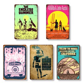Lezalic Tin Sign Surf Beach Wall Decor American Plate Decor Retro Sundries Vintage Antique (SURF5)