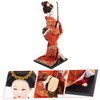 Alipis Japanese Geisha Doll Traditional Kimono Statue Artistic Home Decor