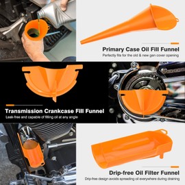 Moko Car Oil Wrench Set & Funnel Kit, 16 Pc Motorcycle Crankcase Fill + Drip Free Oil Filter Funnel + O-Ring Fit for Harley Sporster Dyna