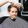 TRIXES Hair Cutting/Barbers Cape - Adjustable Black and White Stripe