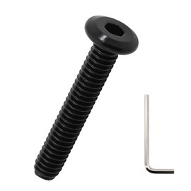 M6-1.0 x 55mm Flat Head Hex Socket Cap Screws 20 Pcs, 18-8 (304) Stainless Steel Flat Head Binding Posts Screws, Black Oxide Finish, Fayeploo (with Hex Wrench)