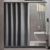 Linen-style space separation screen curtain fabric bathroom curtain 180x180cm/deep gray