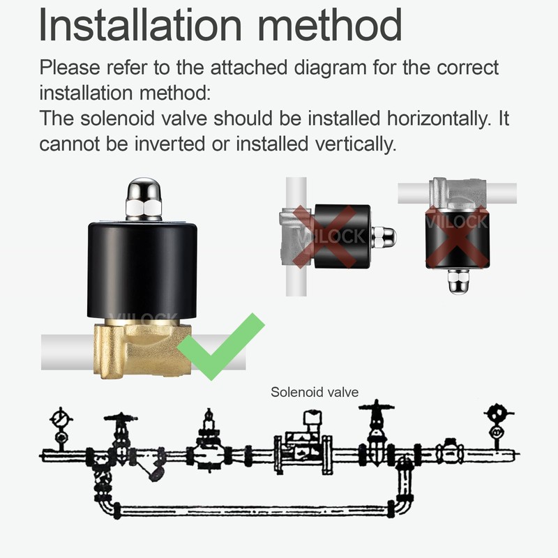 1/4” Brass Electric Solenoid Valve, 2 Way Air Valve Normally
