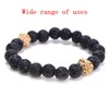 GraceAngie 200PCS 8MM Natural Lava Beads Black Volcanic Stone Rock