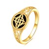 POPLYKE Gold Plated Celtic Knot Witches Knot Black Onyx Stone