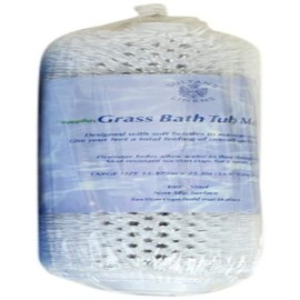 Sultan's Linens - Alfombrilla de baño de Vinilo, diseño de césped, Blanco, 1