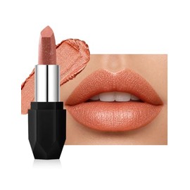 Erinde Lápiz Labial Mate con Purpurina Metálica, Tinte Labial Duradero,A03#