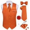 DiBanGu Mens Satin Suit Vest and Tie Set 8PCS Solid