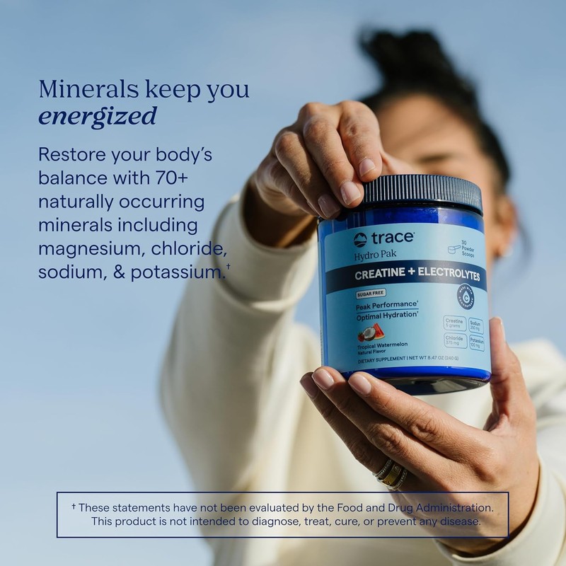 Trace Minerals Creatine + Electrolytes & Mineral Powder for Peak