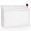 Wall Mount Mailbox for Outside with Flag, Galvanized Steel Mail