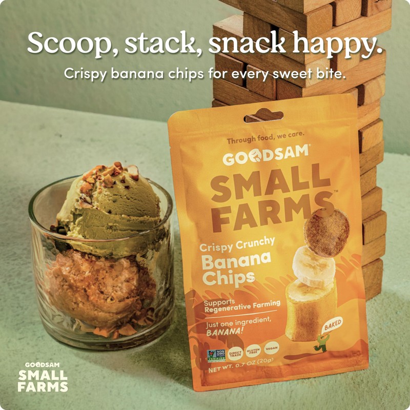 GoodSAM Small Farms Baked Banana Chips, Pack of 16 Simple
