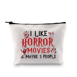 BDPWSS Horror Movie Merchandise For Women Horror Movie Lover Makeup Bag I Like Horror Movies & Maybe 3 People Cosmetic Bag (Horror movie 3 bag)