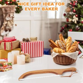 HAOIOKSC Bread Slicer for Homemade, 15.7 In Wooden Sourdough Knife- Ergonomic